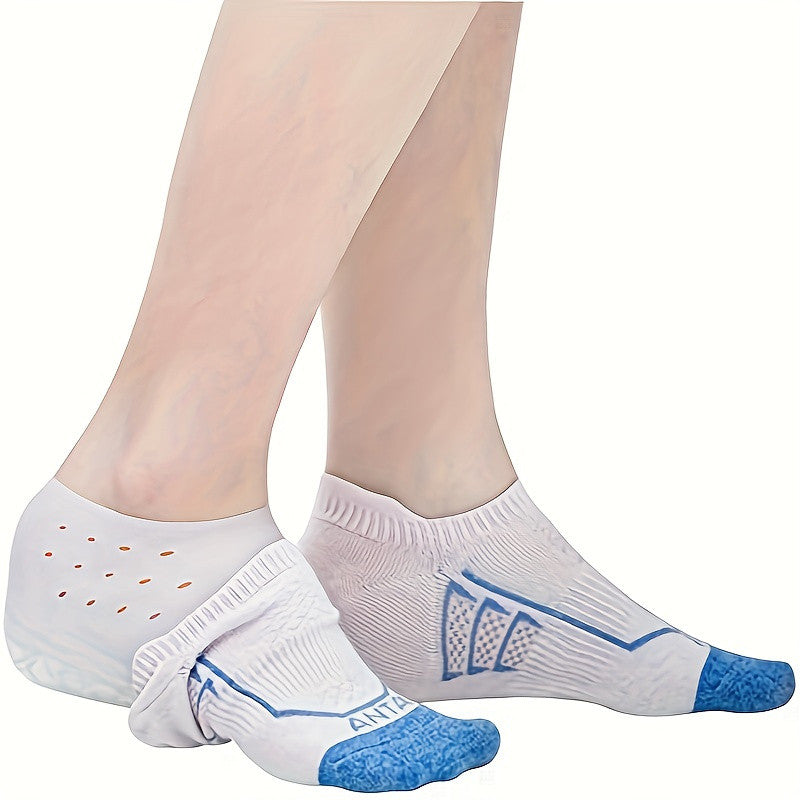 Height boost insole socks worn under shoe